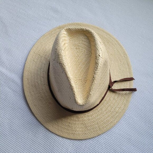 BRIXTON Women's Natural Valley Sun Hat One Size Fedora Straw Packable - Picture 8 of 8